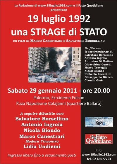 Póster de 19 Luglio 1992: Una Strage Di Stato