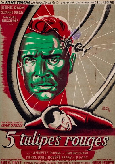 Póster de Cinq tulipes rouges
