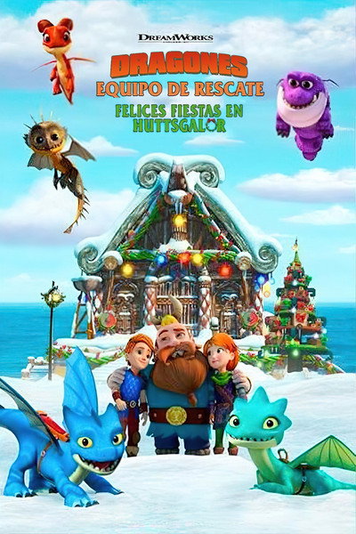 Póster de Dragones al rescate: Las fiestas en Huttsgalor