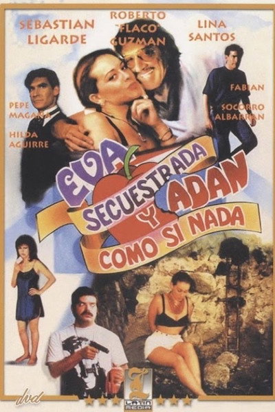 Póster de Eva secuestrada y Adan... ¡como si nada!