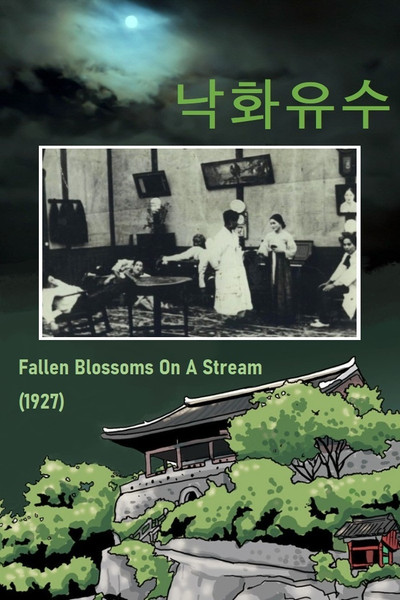 Póster de Fallen Blossoms on a Stream