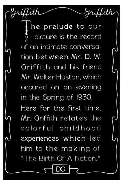 Póster de Filmed Prologue to Birth of a Nation