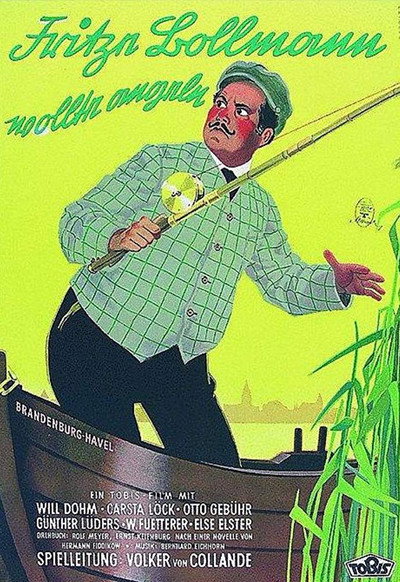 Póster de Fritze Bollmann wollte angeln