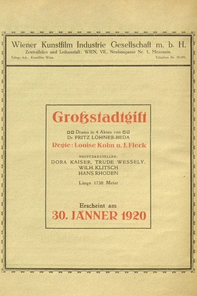 Póster de Großstadtgift