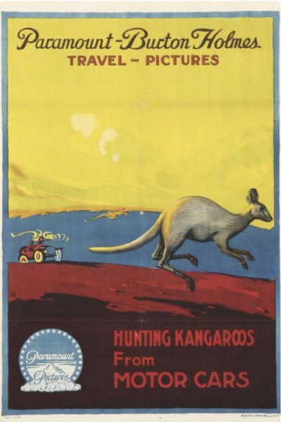 Póster de Hunting Kangaroos from Motor Cars