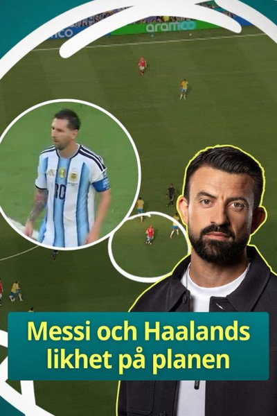 Póster de Messi och Haalands likhet på planen