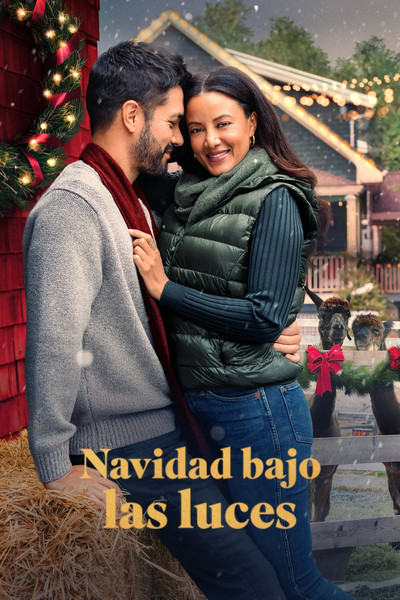 Póster de Navidad bajo las luces
