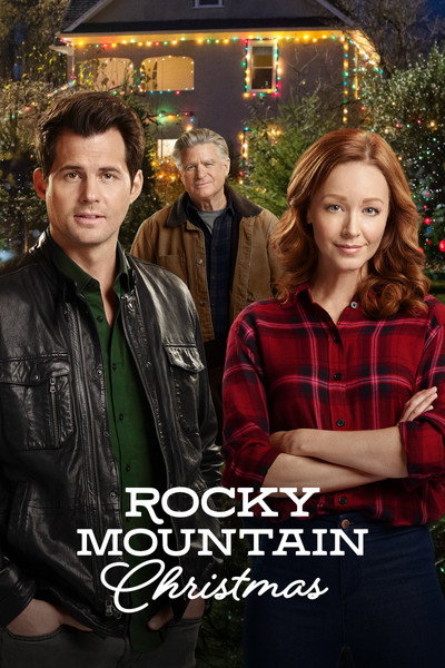 Póster de Navidad en las montañas rocosas