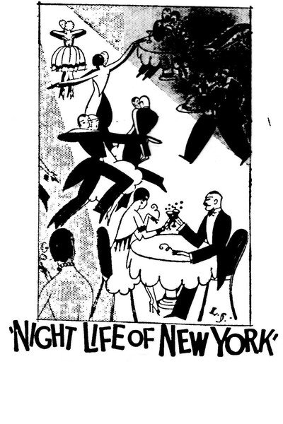 Póster de Nueva York de noche